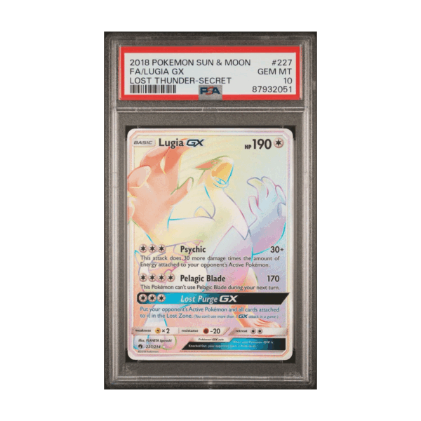 2018 POKEMON SUN AND MOON FA / LUGIA GX LOST THUNDER-SECRET - GEM MT 10